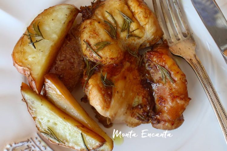 Frango Assado com Batatas, é bem fácil de fazer!