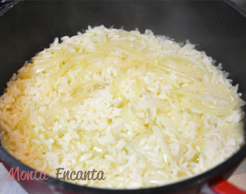 arroz branco com azeite