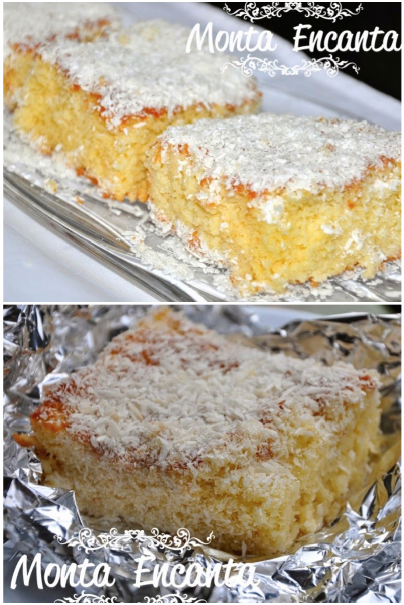 Bolo de Coco Gelado ou Bolo Toalha Felpuda