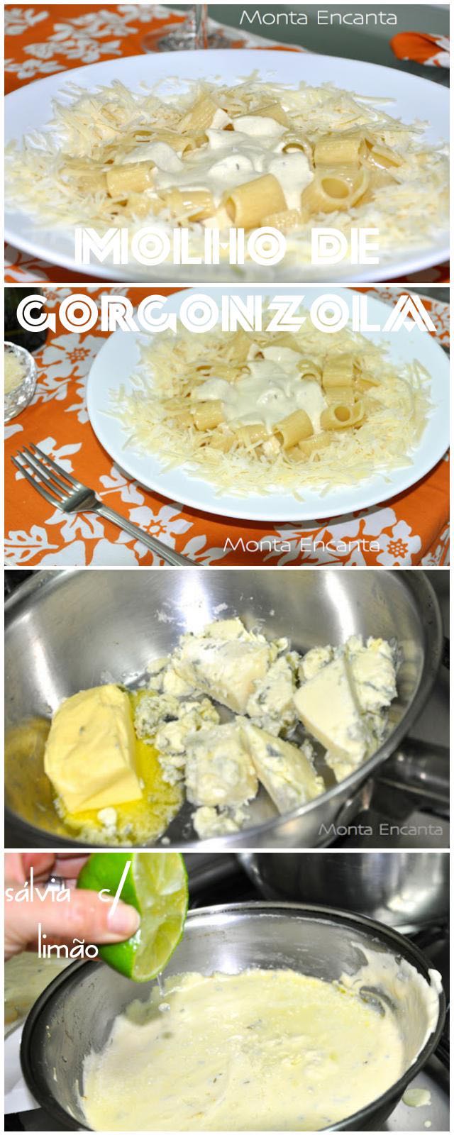 Massa com Gorgonzola, Limão e Sálvia