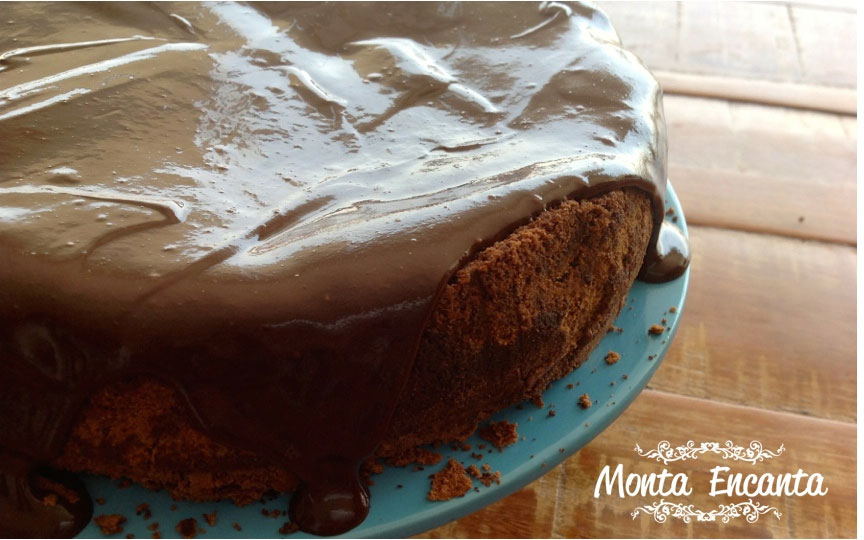 bolo de chocolate com ganache