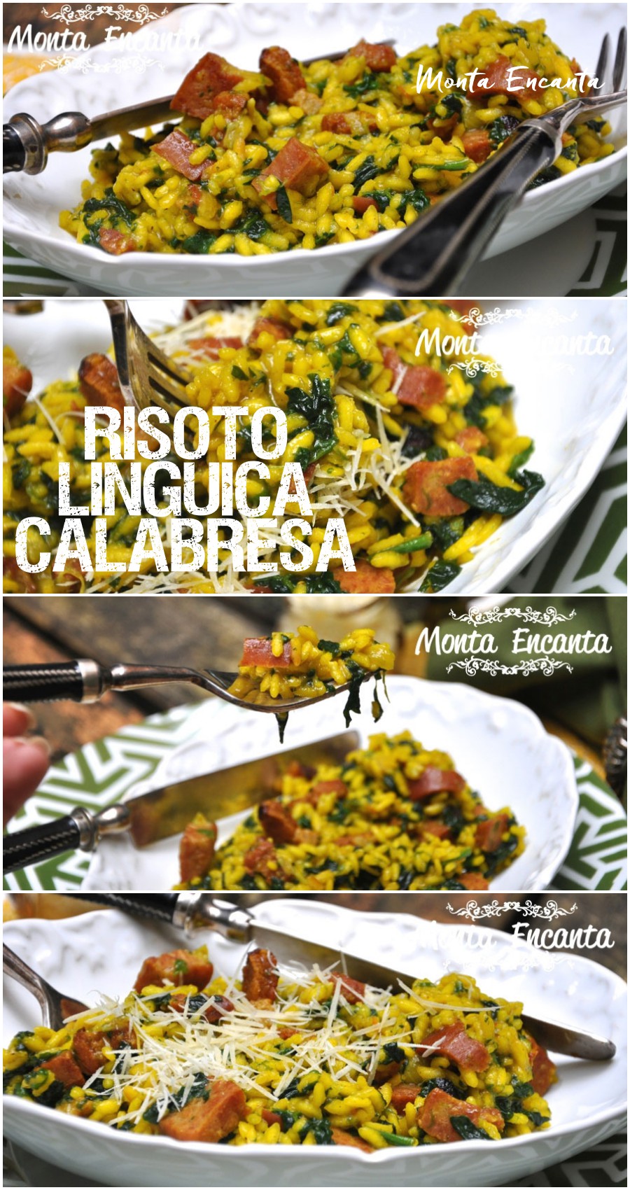 risoto de linguica calabresa e bacon