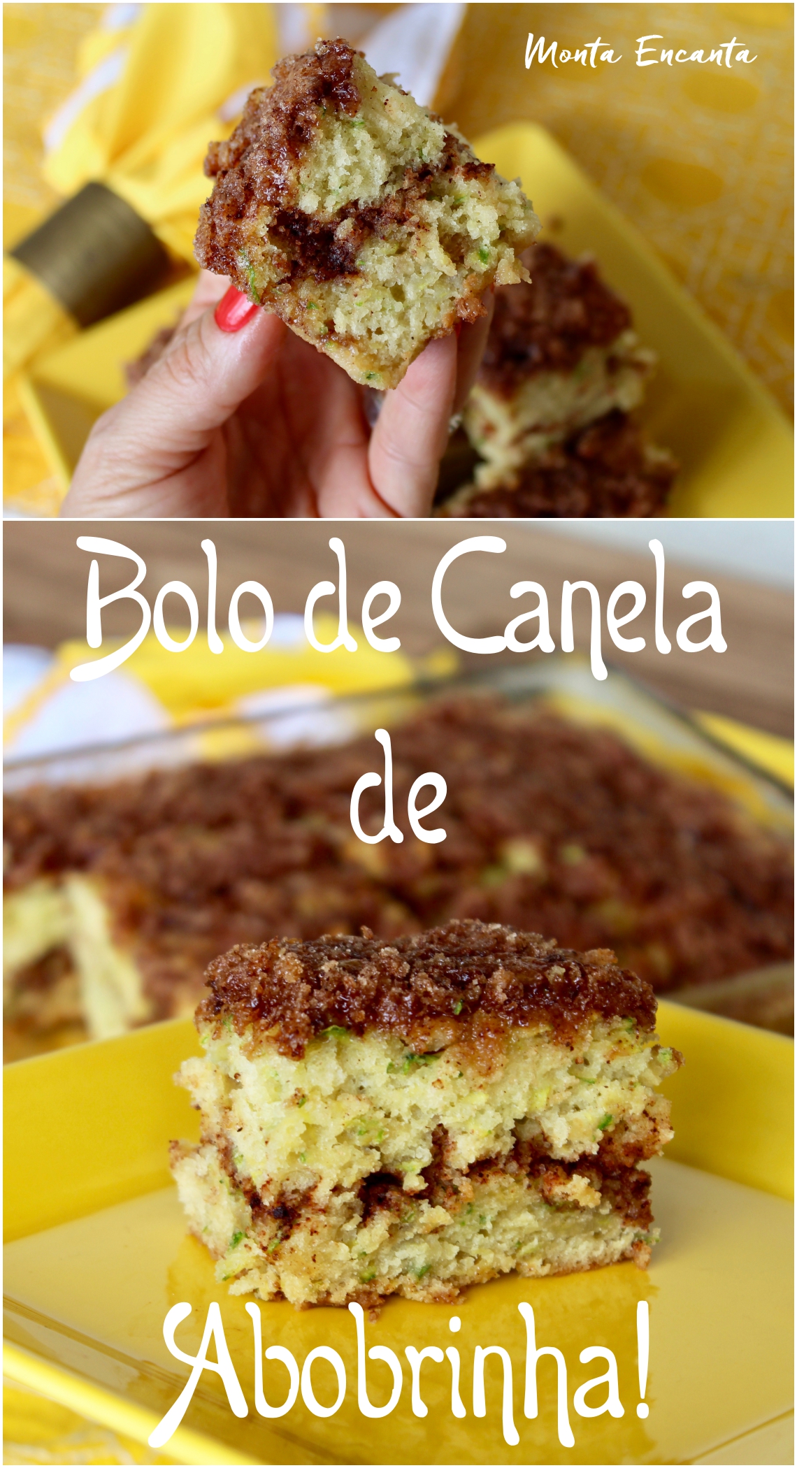 Bolo de Abobrinha com Farofa Crocante de Canela