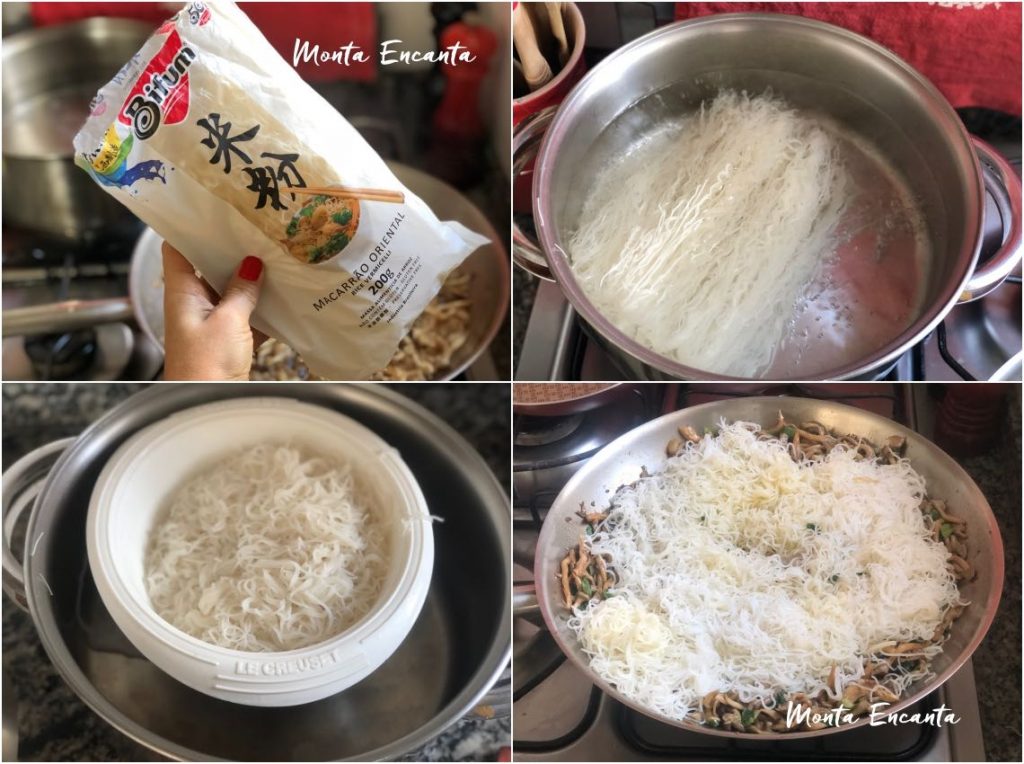 Bifum com Shimeji, macarrão de arroz! Monta Encanta