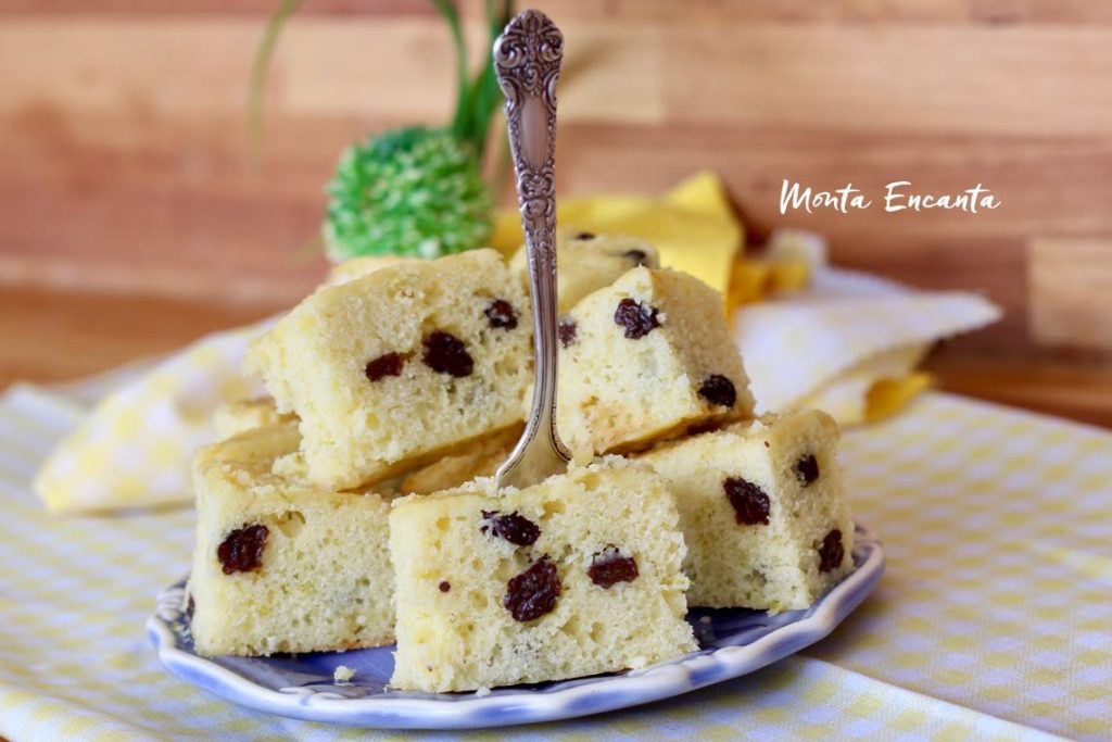 bolo de limão com uva passa