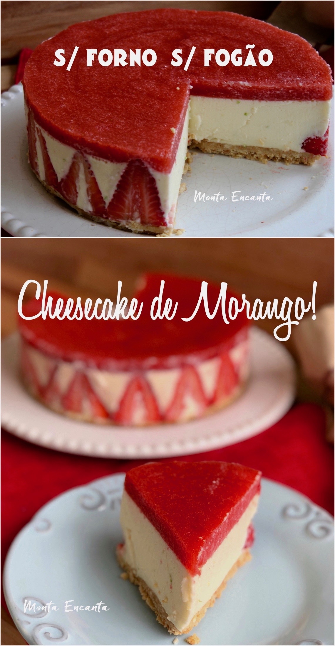 Cheesecake de Morango, sem forno e sem fogão!