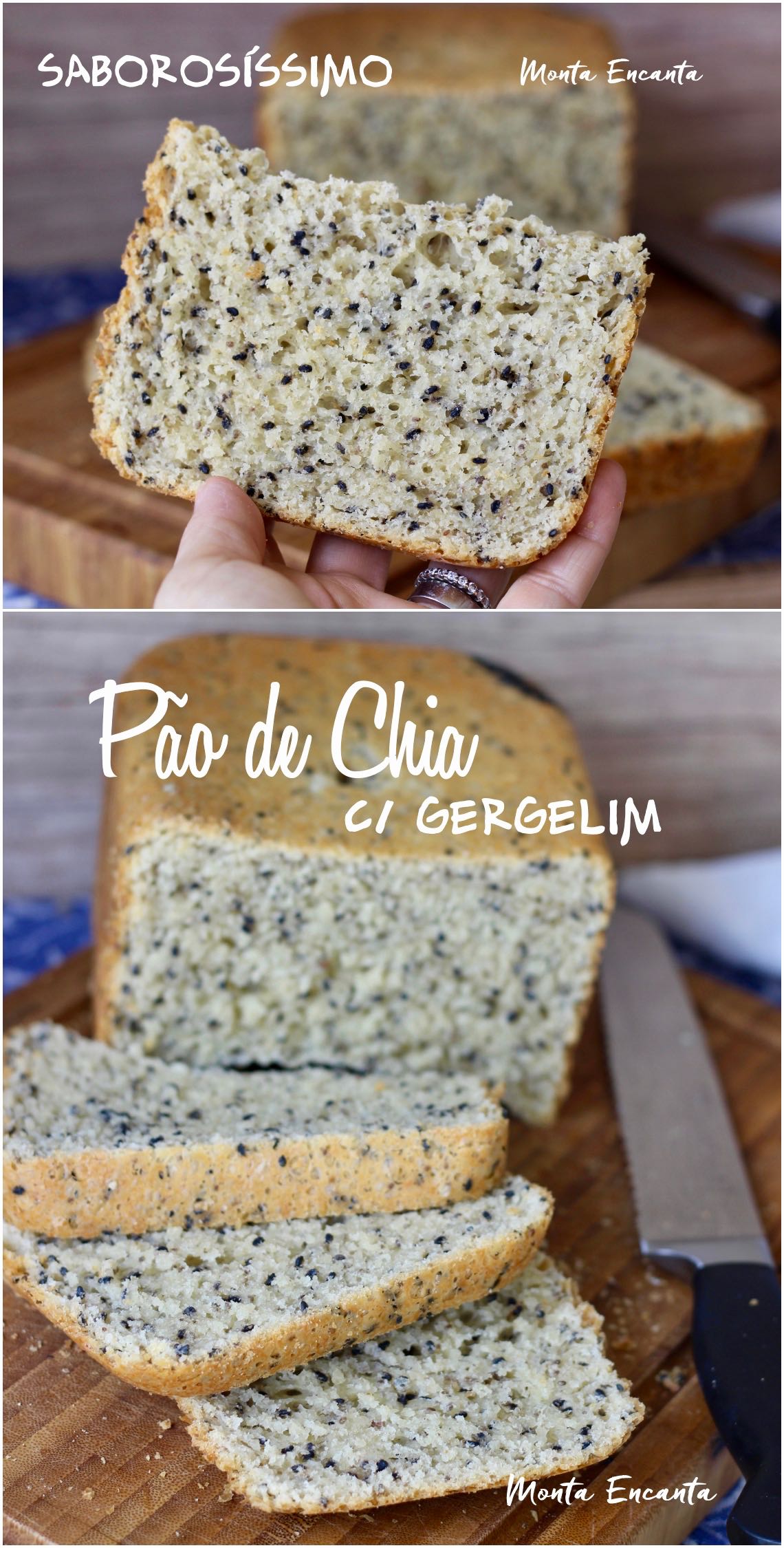 pão de chia com gergelim