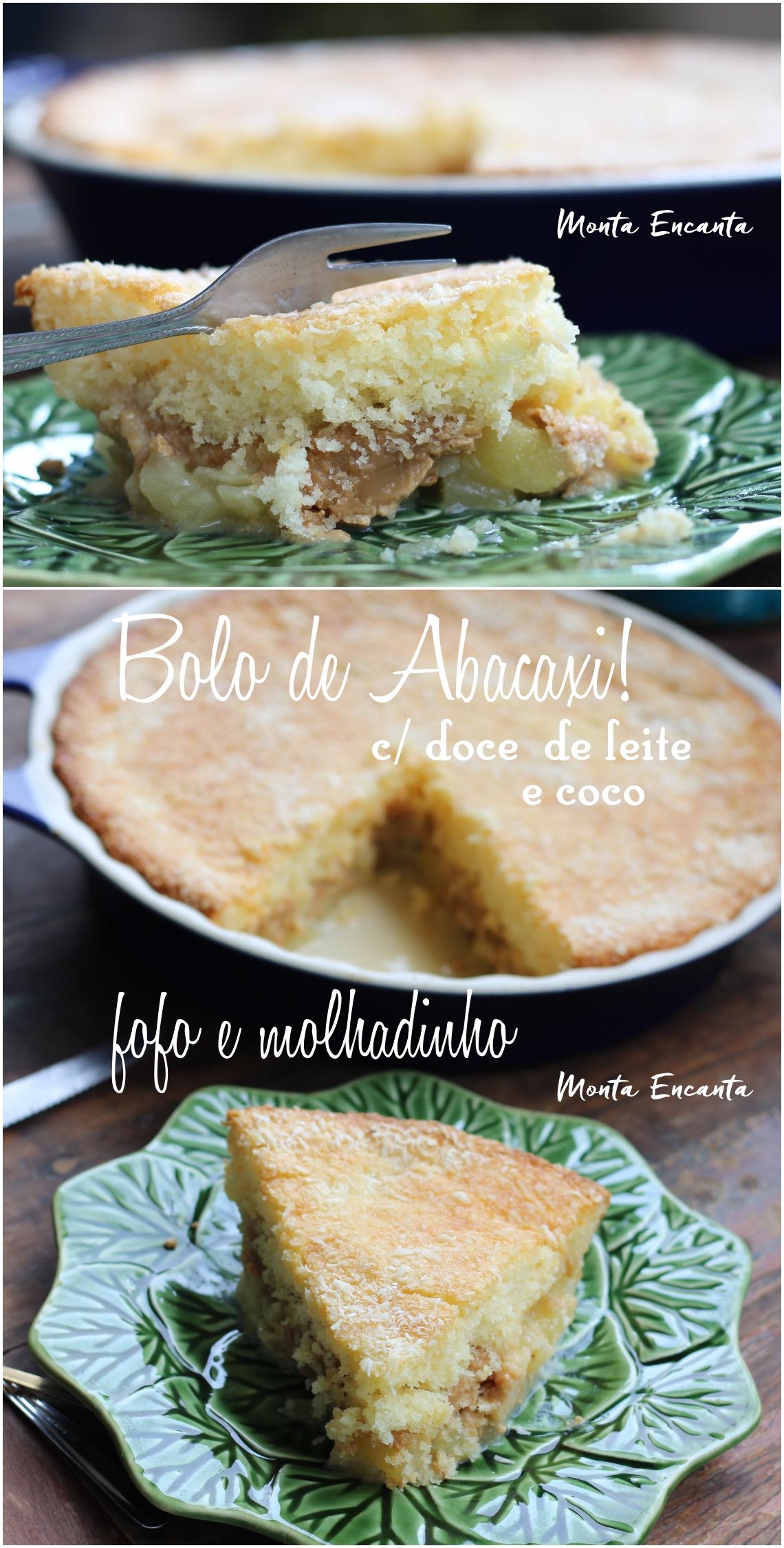 bolo de abacaxi e doce de leite