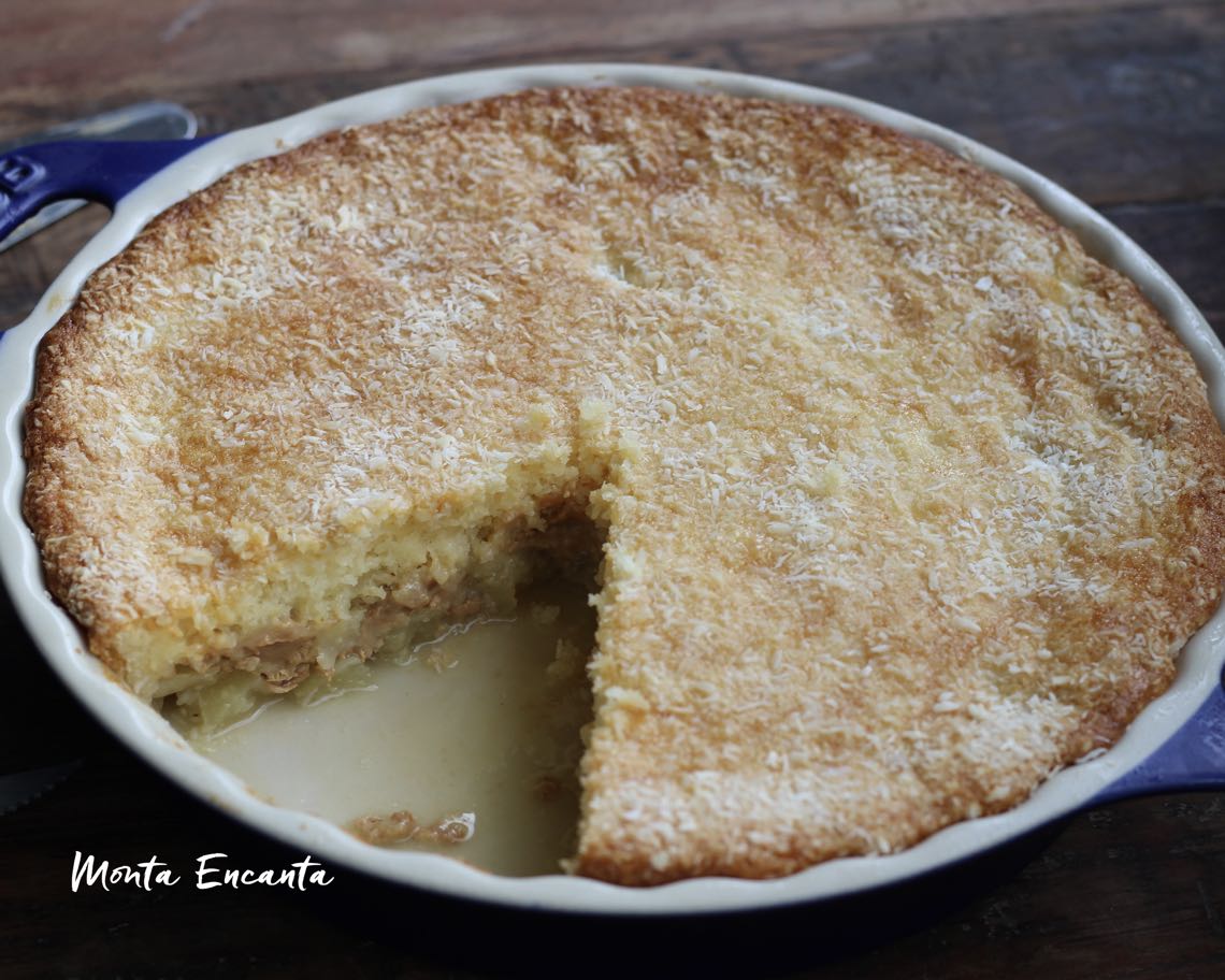 bolo de abacaxi e doce de leite