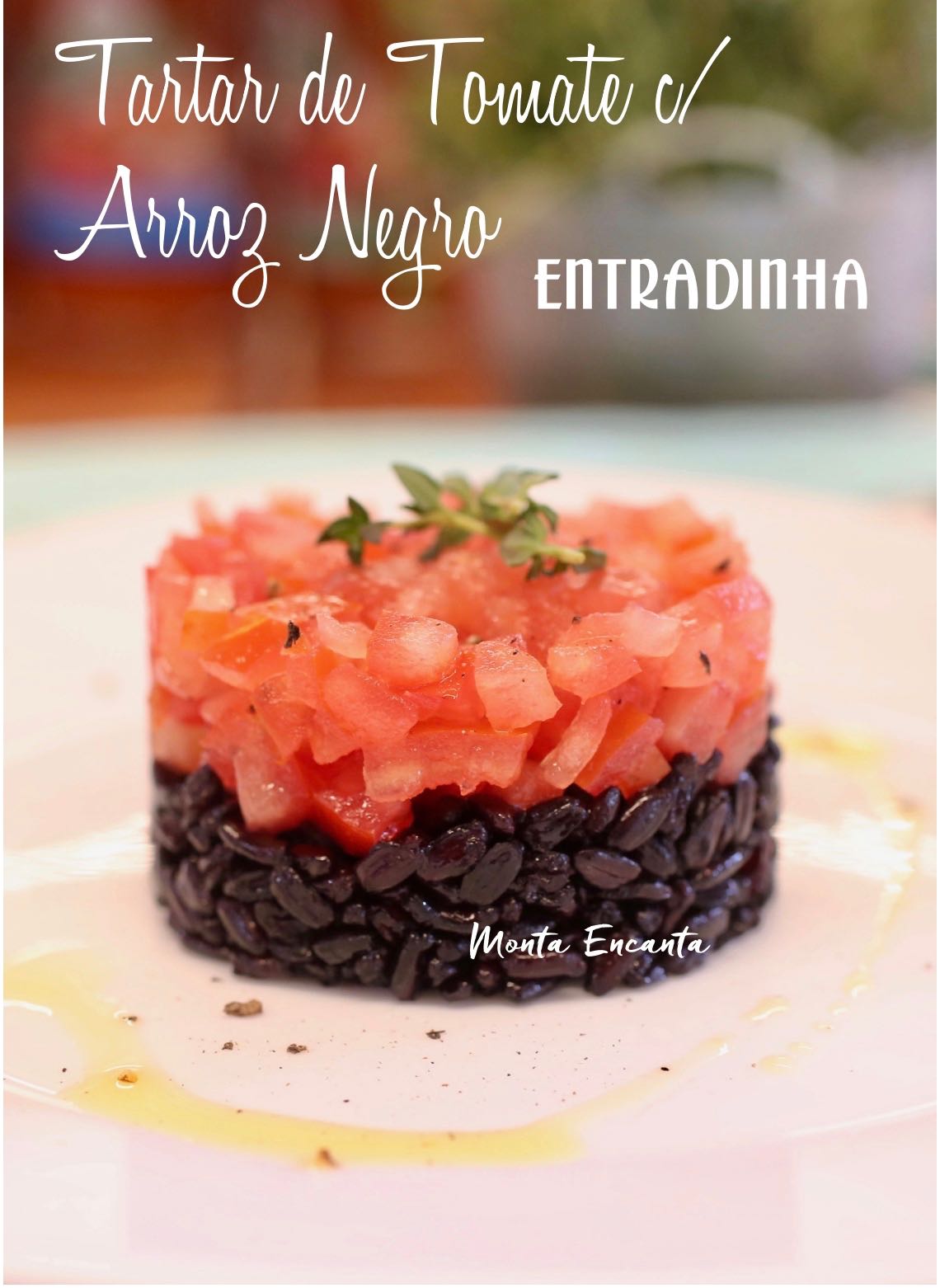 tartar de tomate com arroz negro