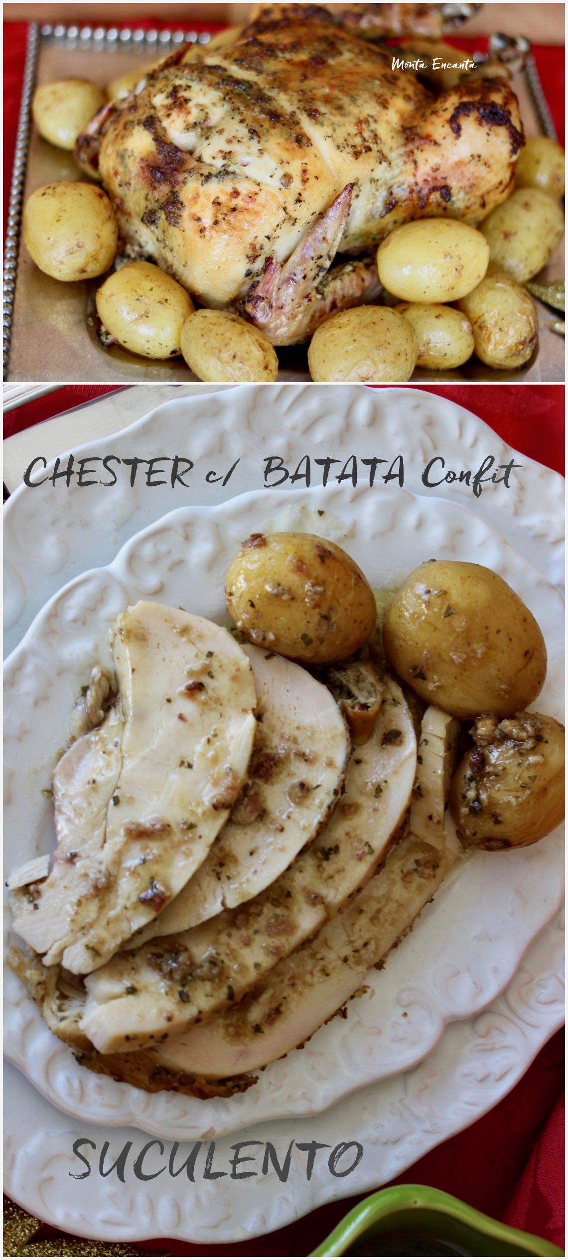 chester assado com batata confitada