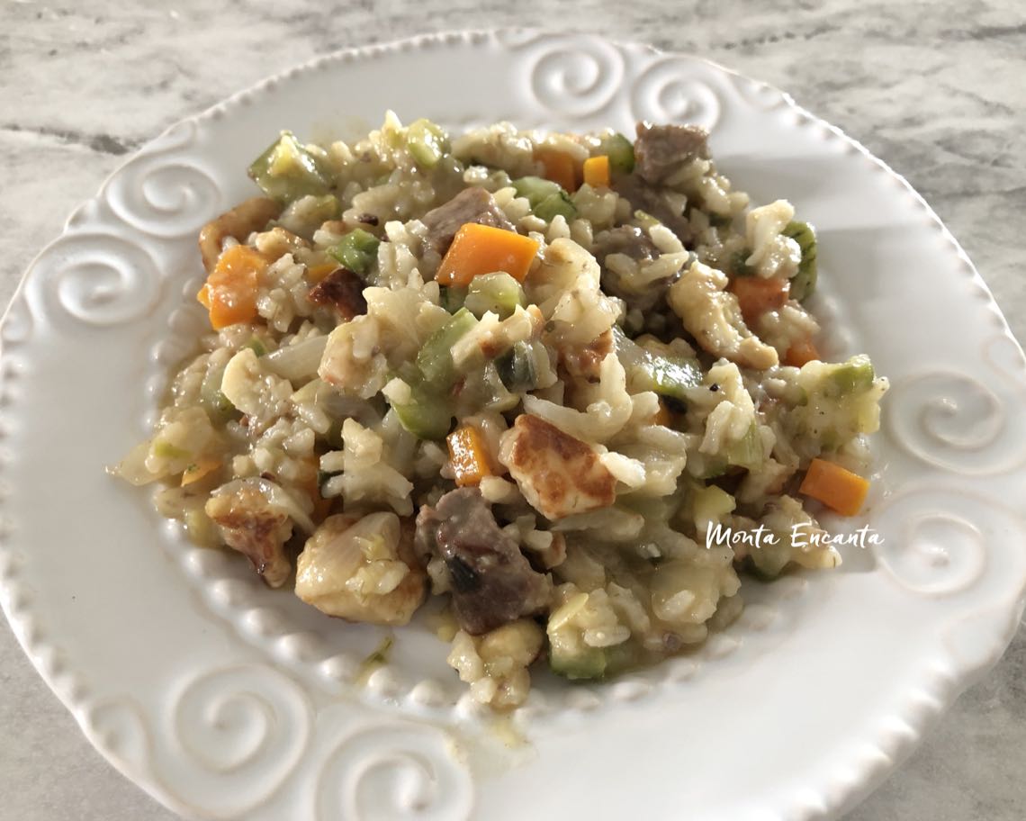 Risoto do Vazio com queijo coalho e legumes!