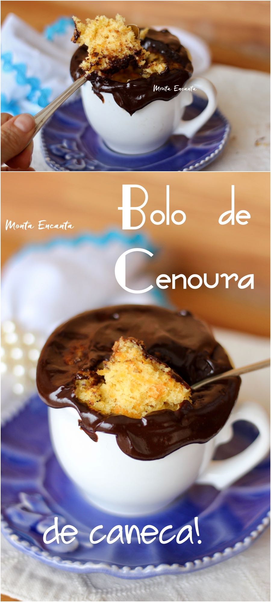 Bolo de Caneca de Cenoura com cobertura! bolo de caneca
