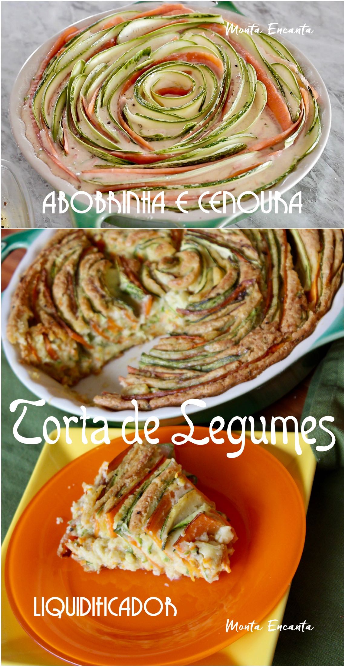 torta de legumes de abobrinha e cenoura