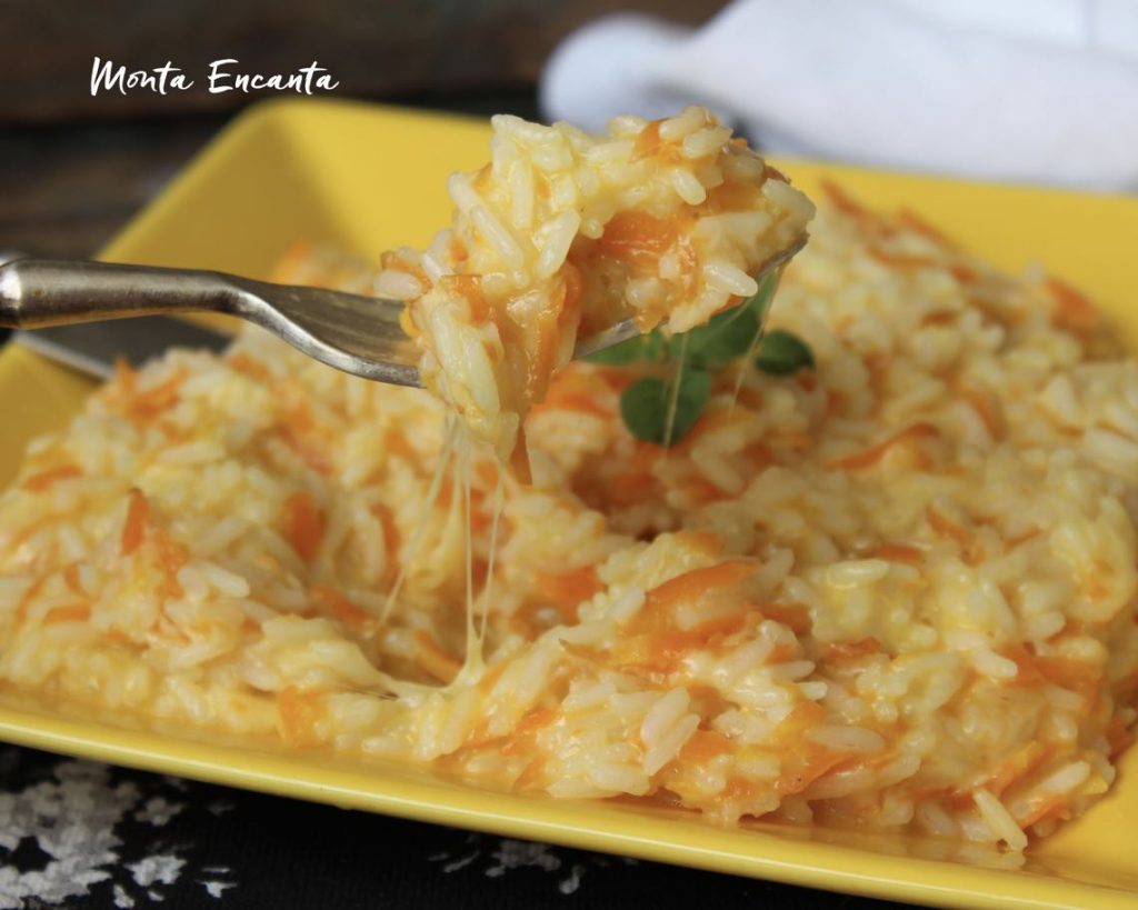 arroz com cenoura e queijo