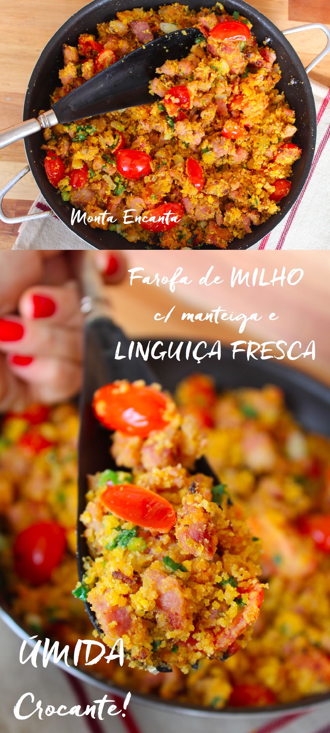 farofa de manteiga com linguiça