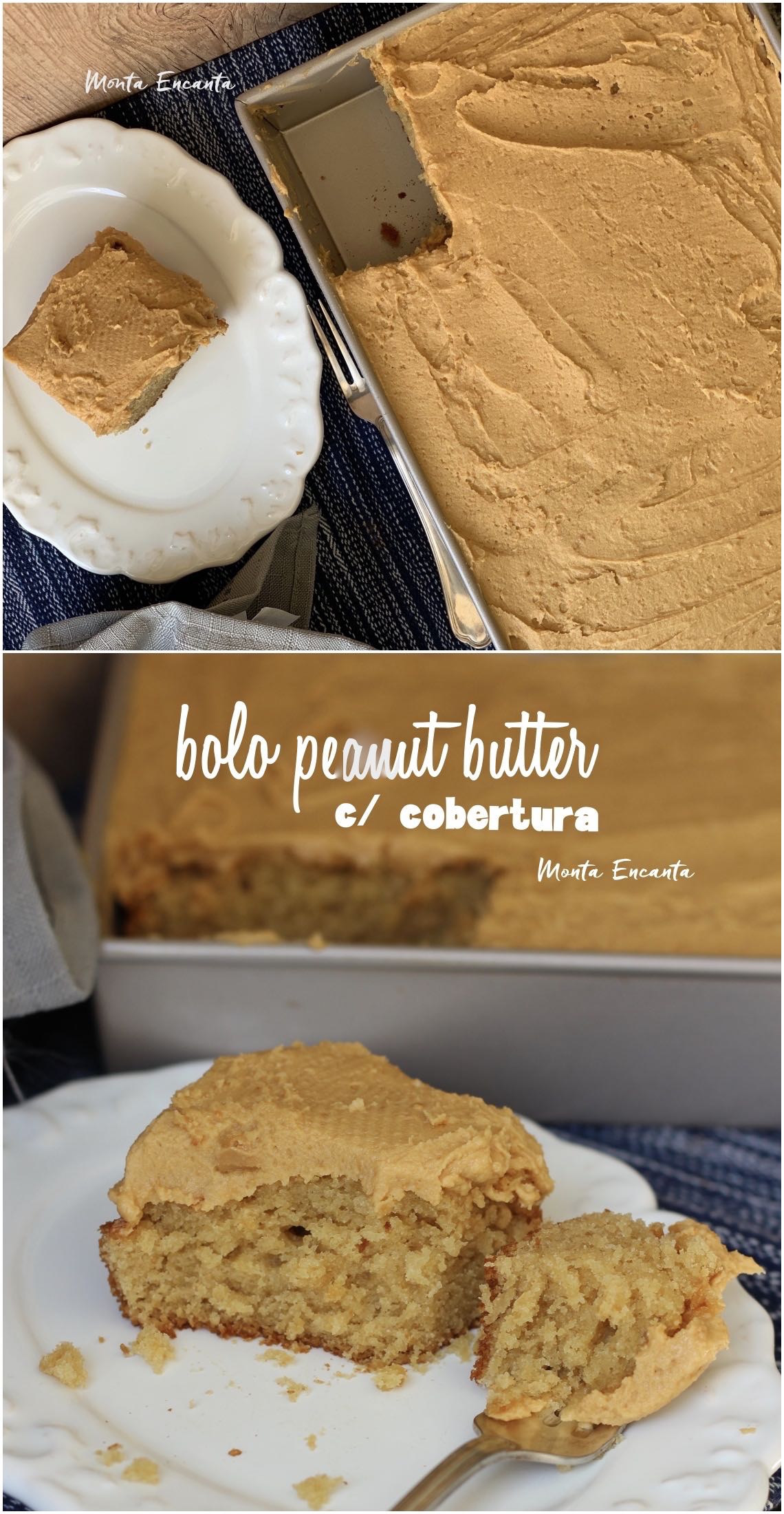 bolo de manteiga de amendoim com glacê peanut butter