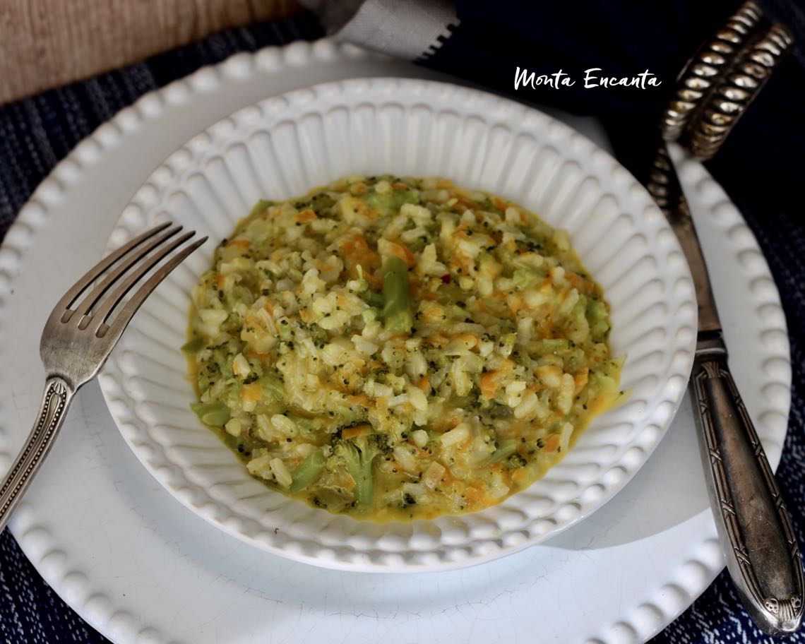 risoto de brócolis e cenoura