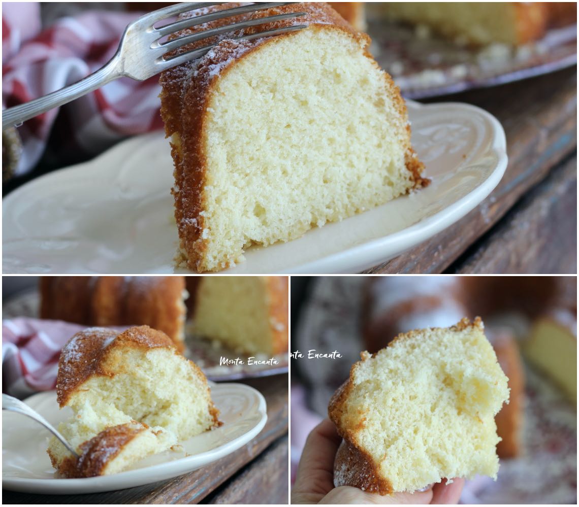 pão de ló de leite quente, bolo simples, leve e fofo