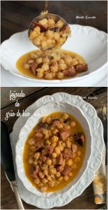 Feijoada de grão de bico, com linguiça calabresa defumada e cubos de bacon