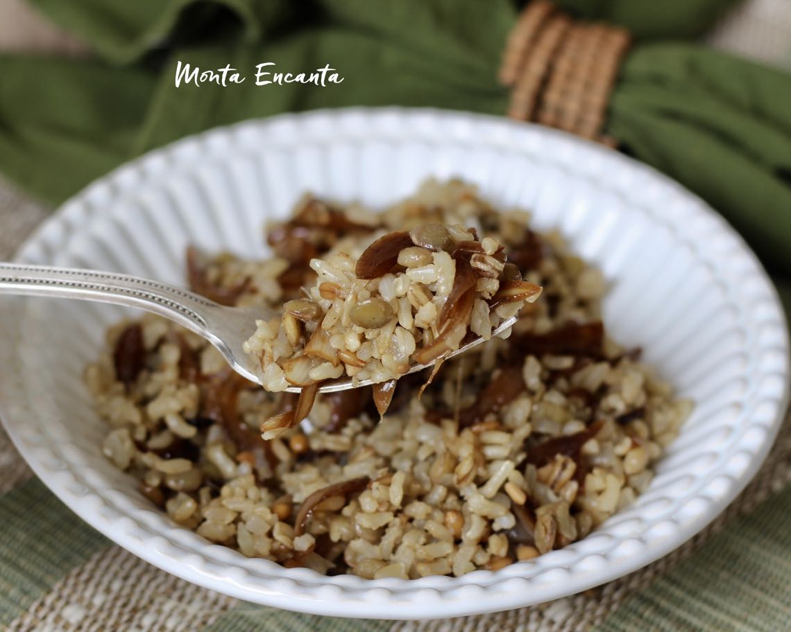 Mjadra 7 grãos,  arroz integral à moda árabe!
