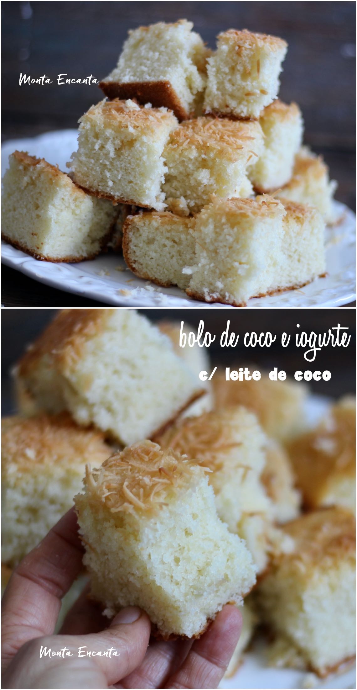 bolo de coco e iogurte com leite de coco