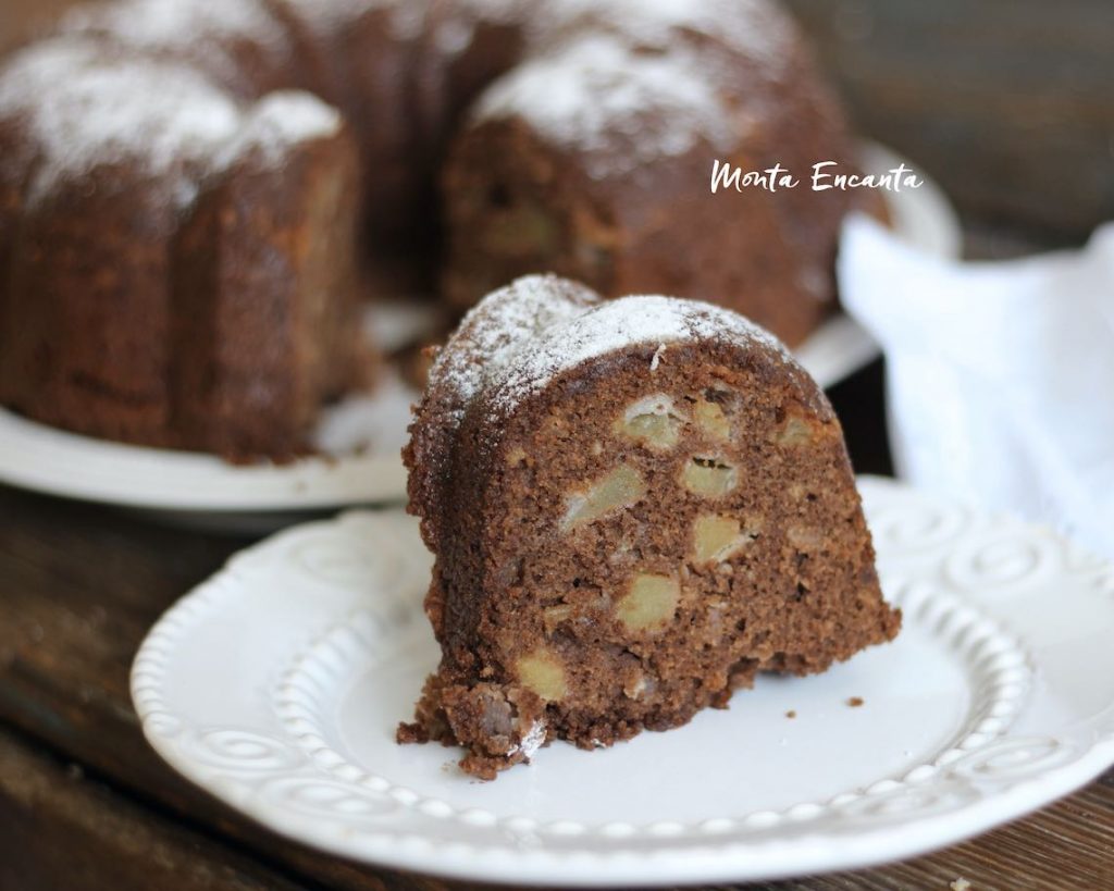 bolo de maça e chocolate sem gluten