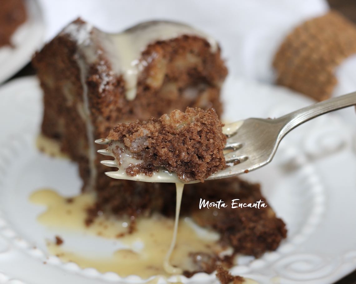 bolo de maça e chocolate sem gluten