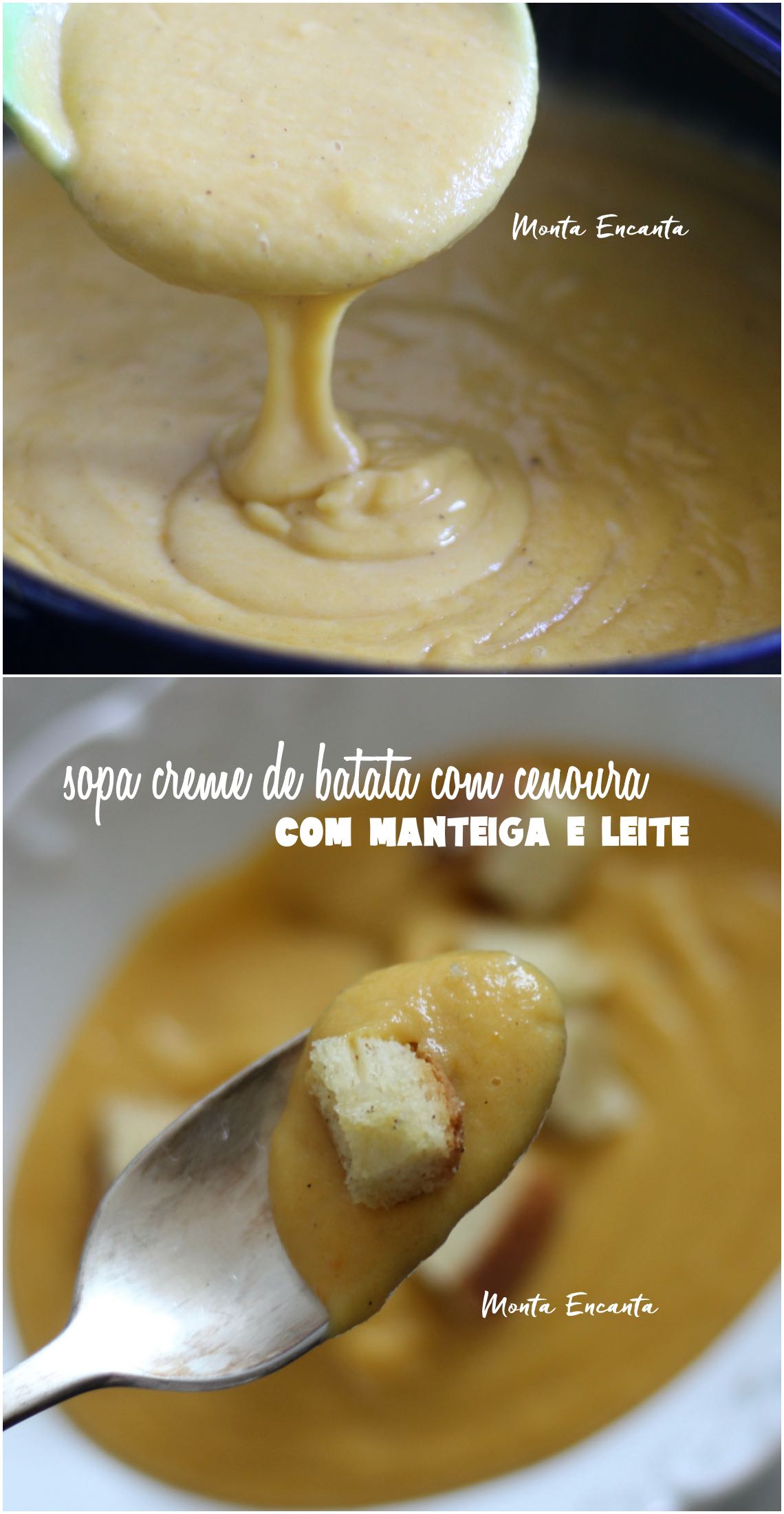 sopa creme de batata com cenoura