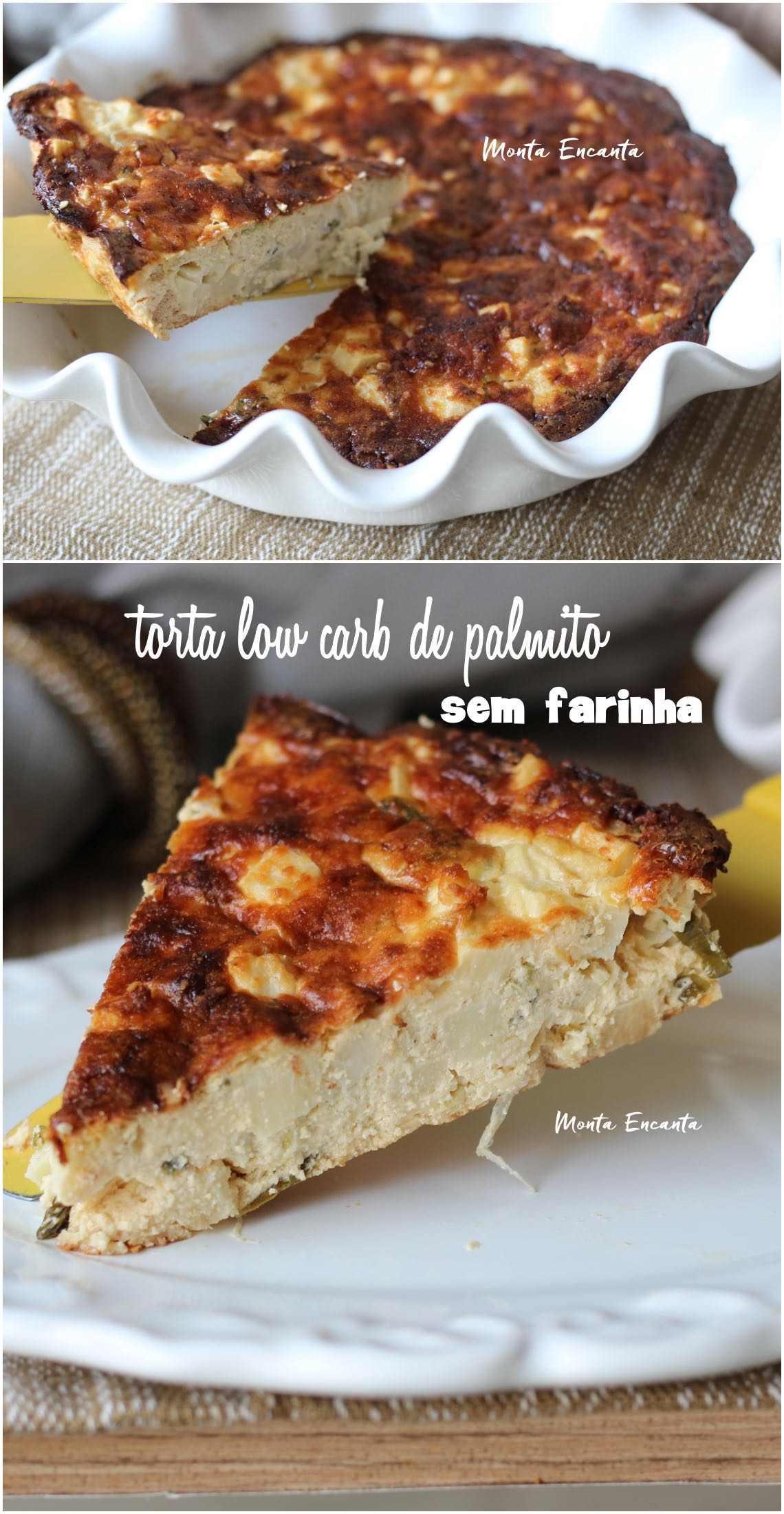 torta low carb de palmito sem farinha de trigo 