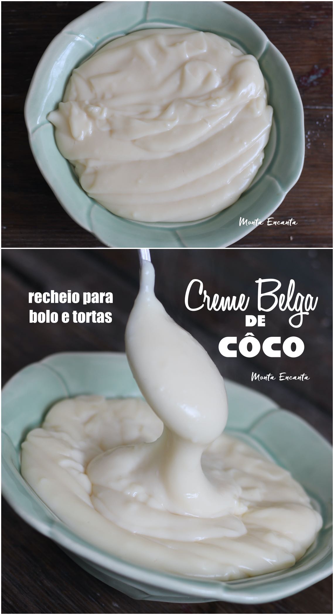 creme belga de coco com leite de coco, leite condensado, creme de leite e amido de milho