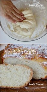 pão de dez dobras sem sova, pão de panela com tampa