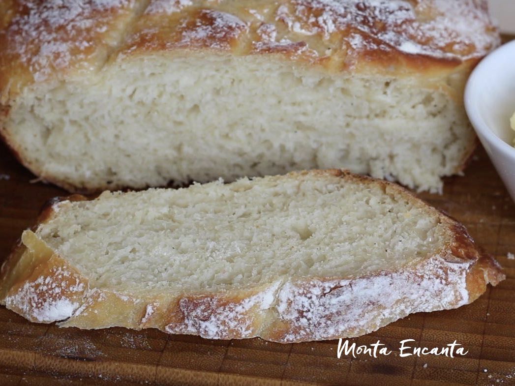 pão de dez dobras sem sova, pão de panela com tampa