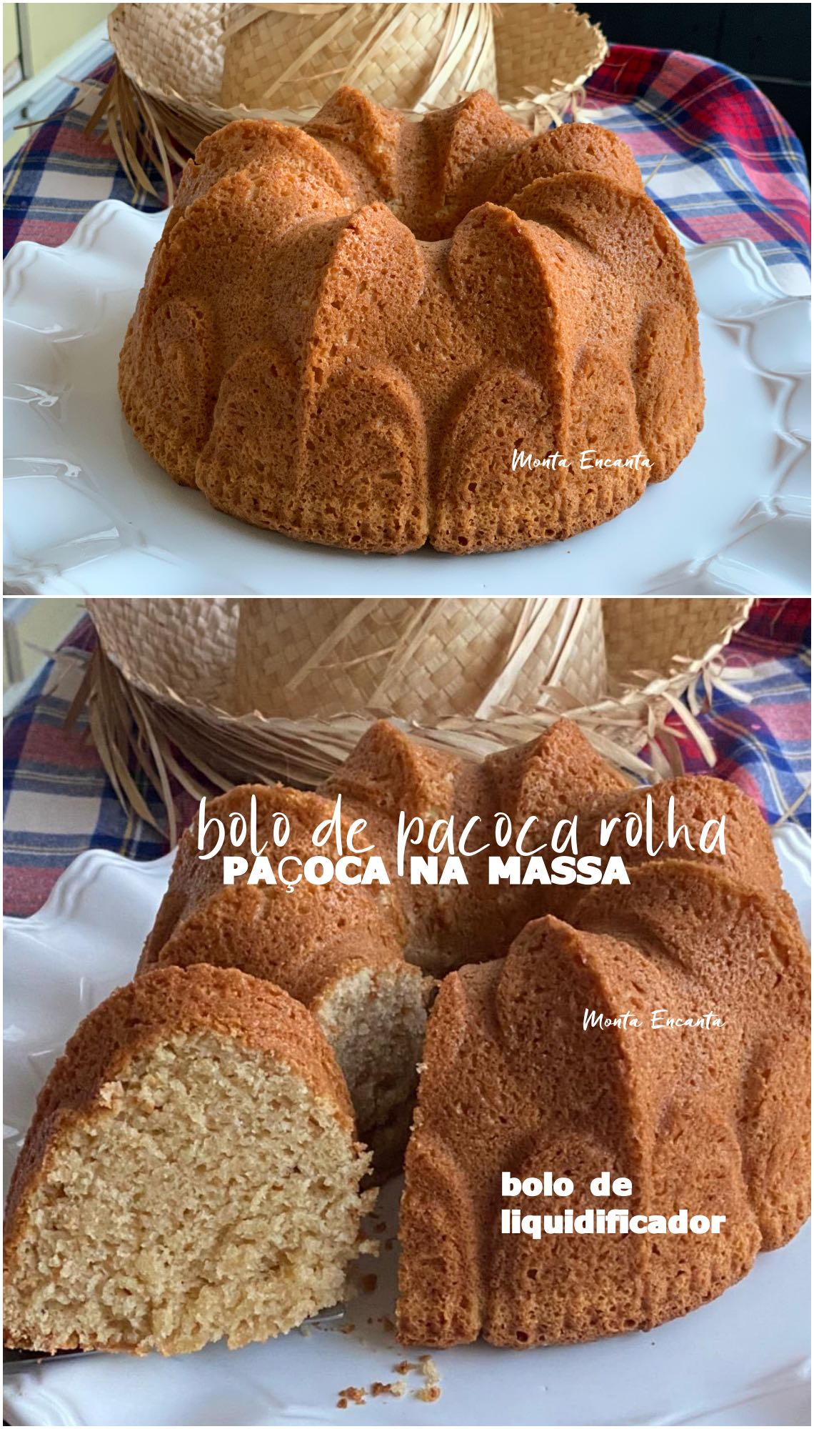 Bolo de Paçoca rolha de liquidificador!