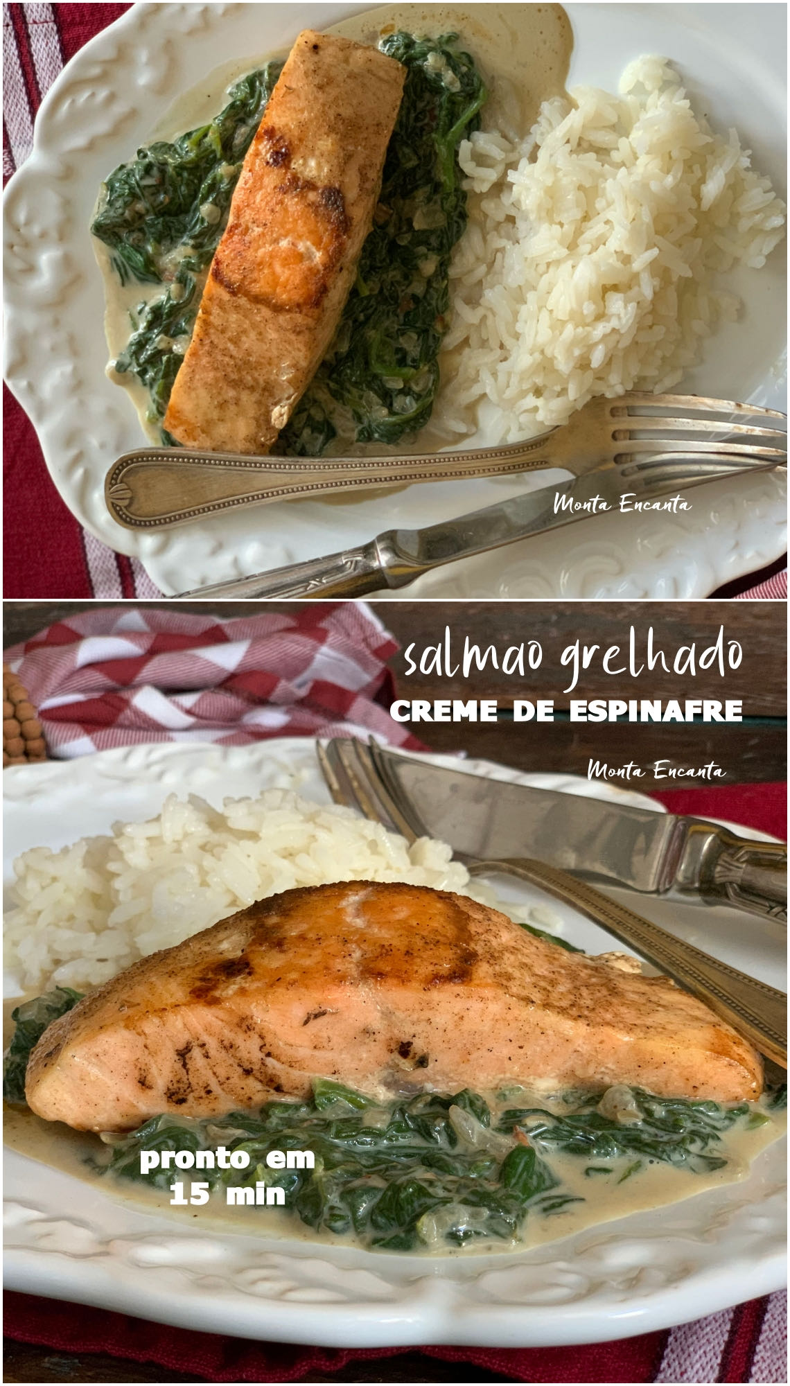 salmão com espinafre