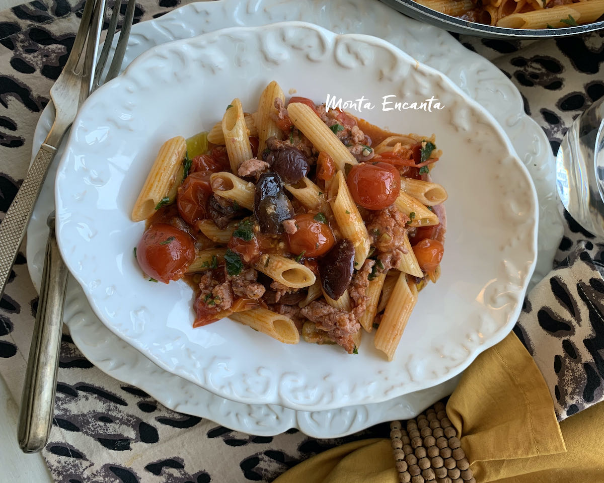 macarrão com linguiça risotado