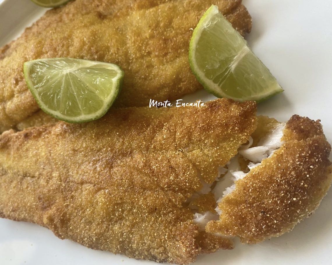 peixe frito empanado no fubá