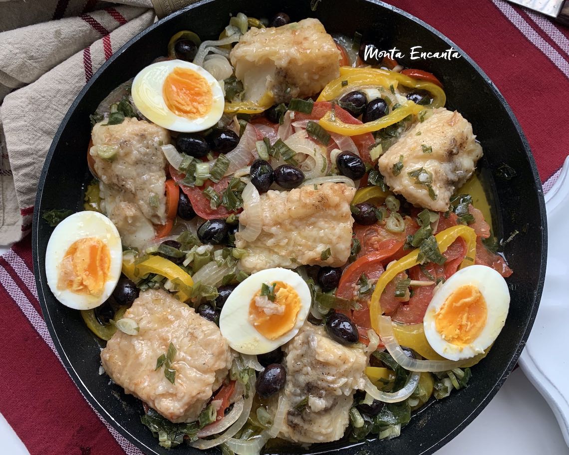 Bacalhau a espanhola em posta empanado