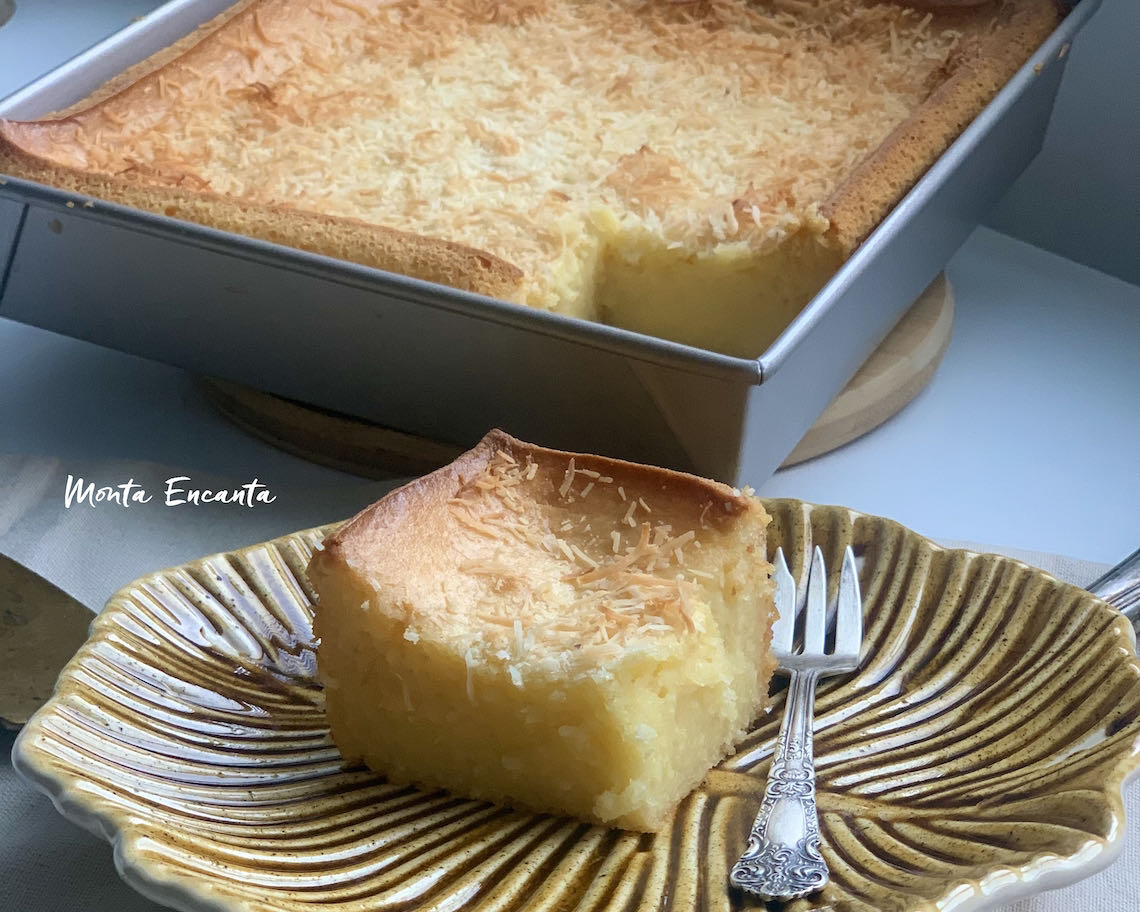 Bolo de mandioca com leite condensado!