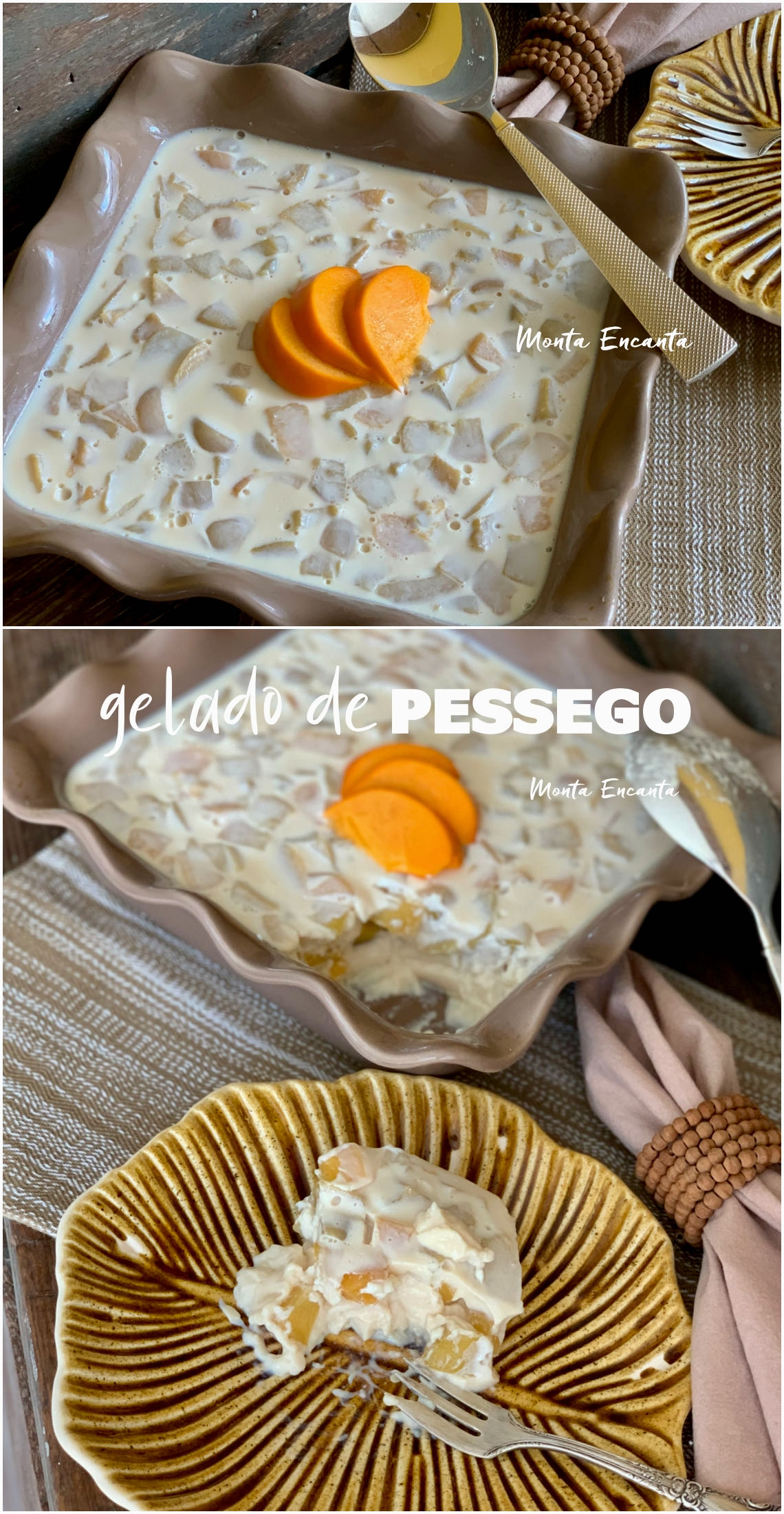 gelado de pêssego