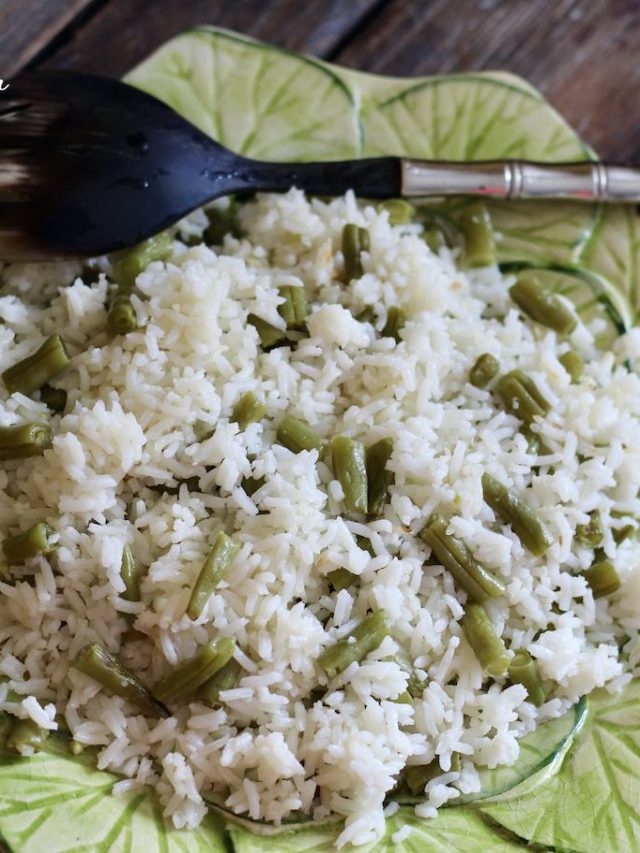 Arroz com vagem e alho bem soltinho