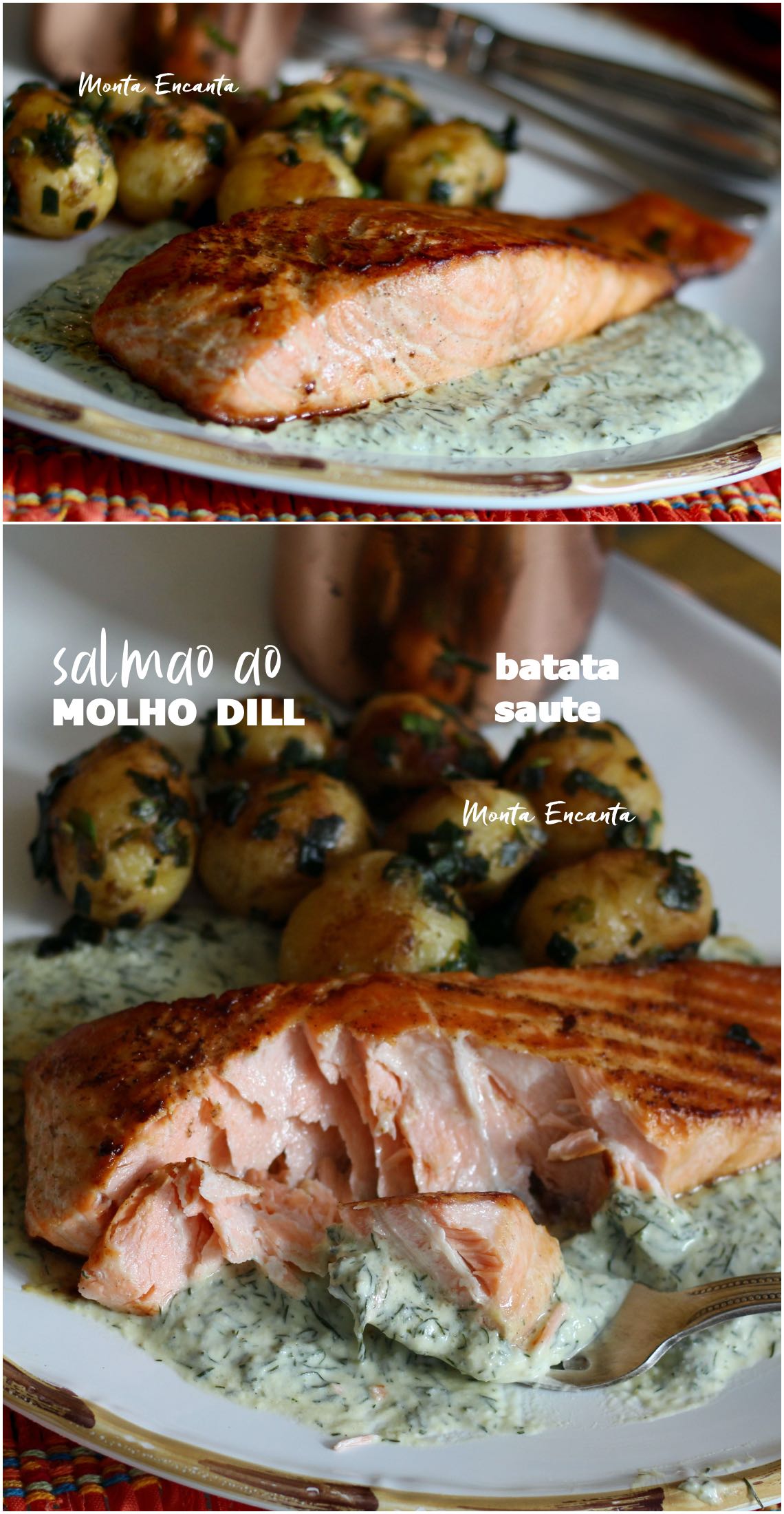 salmão ao molho dill