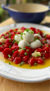 Tomate confit com muzarela de búfula