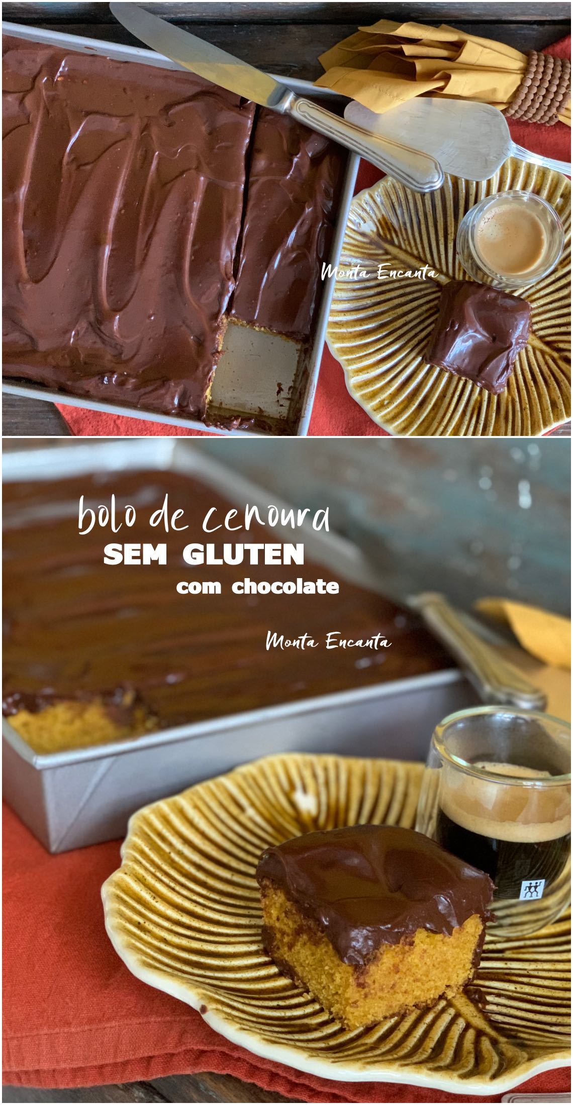 bolo sem gluten de cenoura com chocolate 