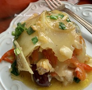 bacalhau da tia neusa, cozido no azeite, uma panela só, pronto em 25minutos