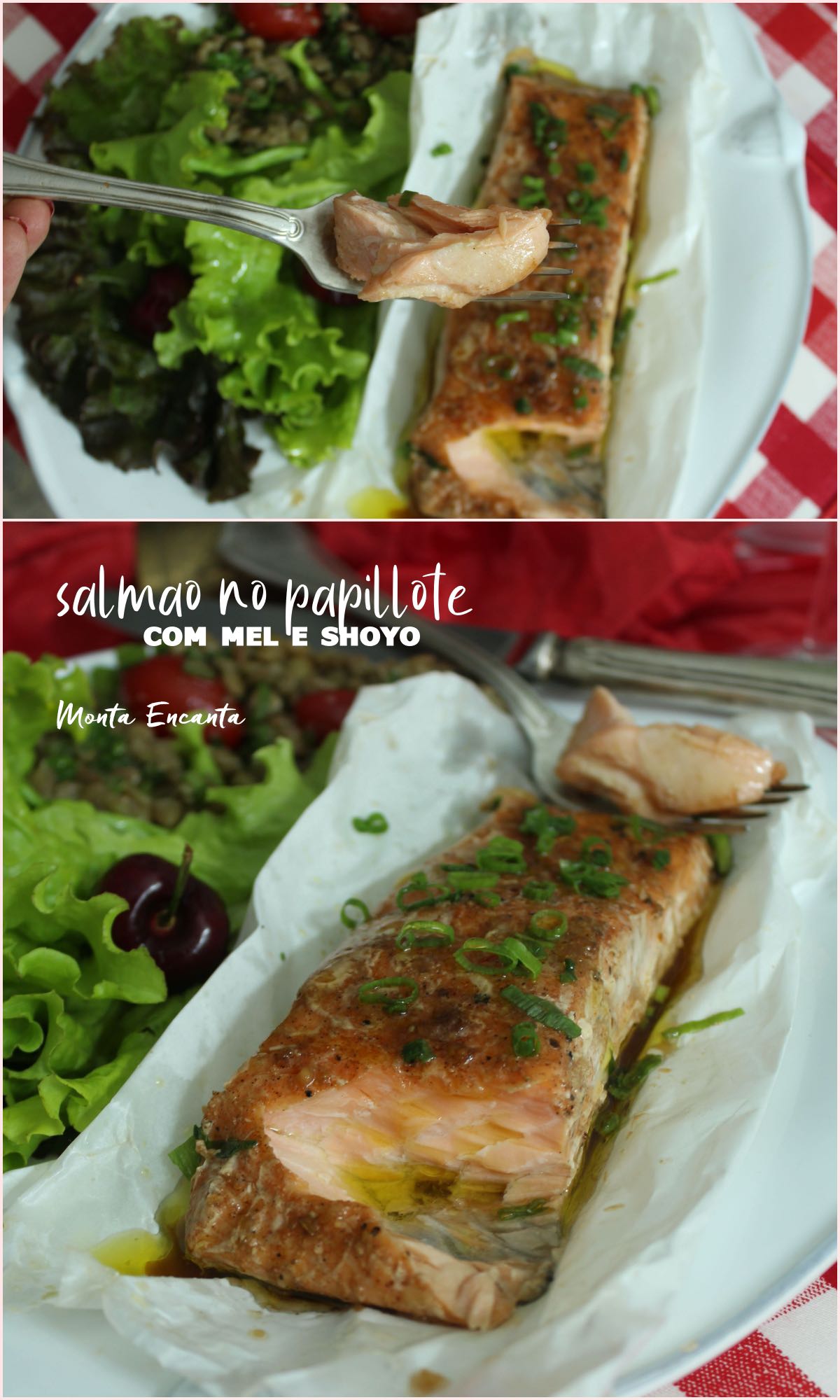 salmão no papillote