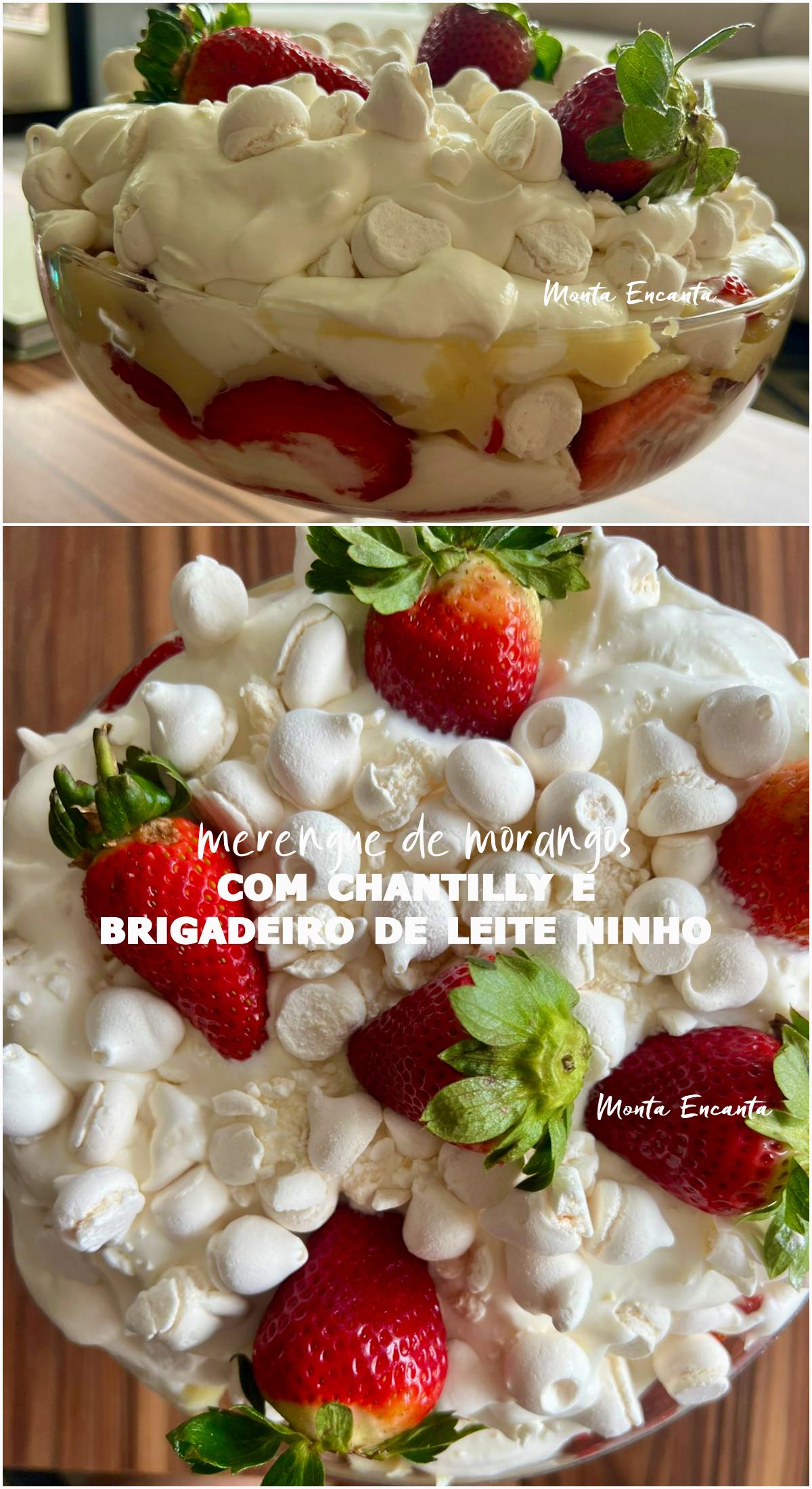 Merengue de morangos com brigadeiro de ninho merengue de morangos