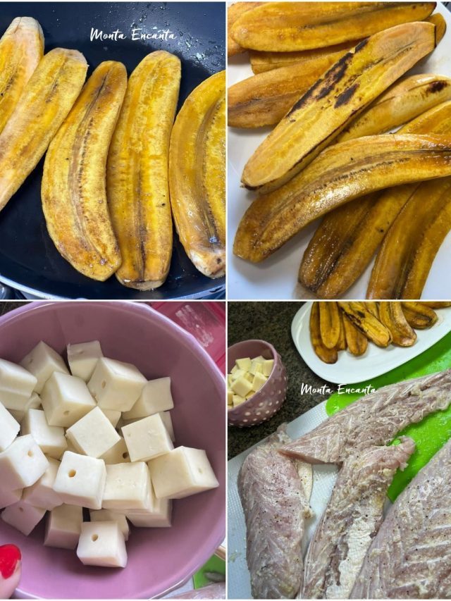Peixe à delicia com banana e queijo coalho!