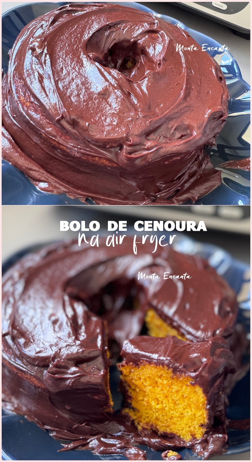 bolo de cenoura na air fryer