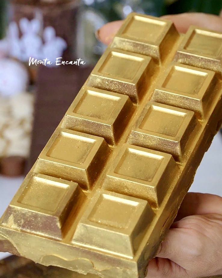 barra de chocolate dourada